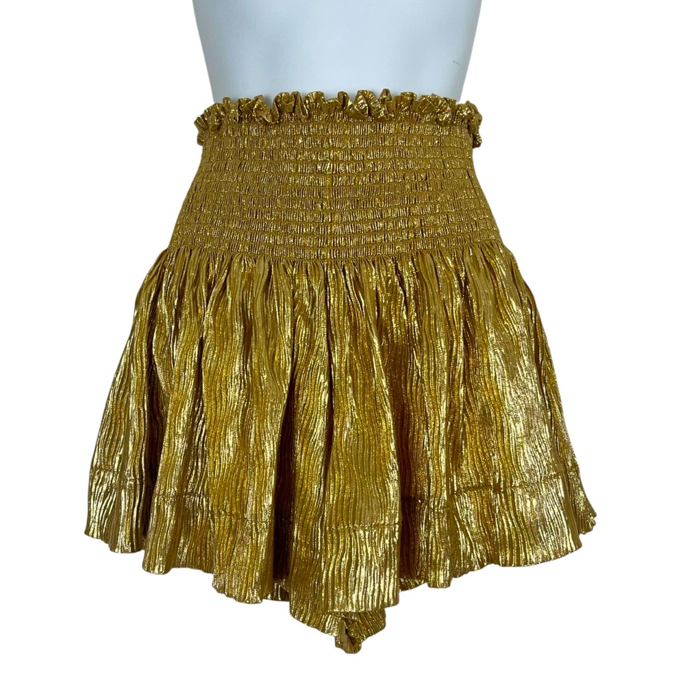 QUEEN OF SPARKLES Metallic Gold Skort
